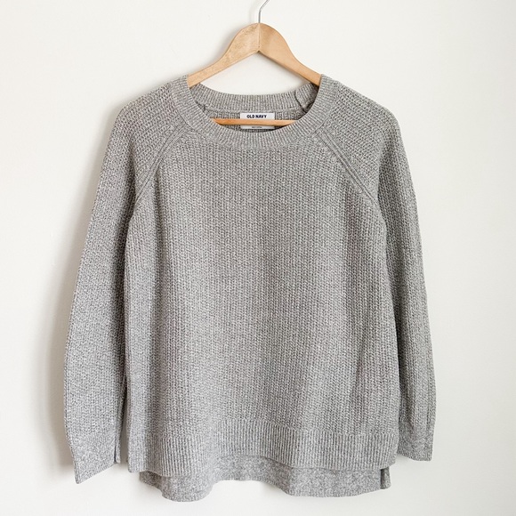 Old Navy waffle grey sweater - Picture 3 of 6